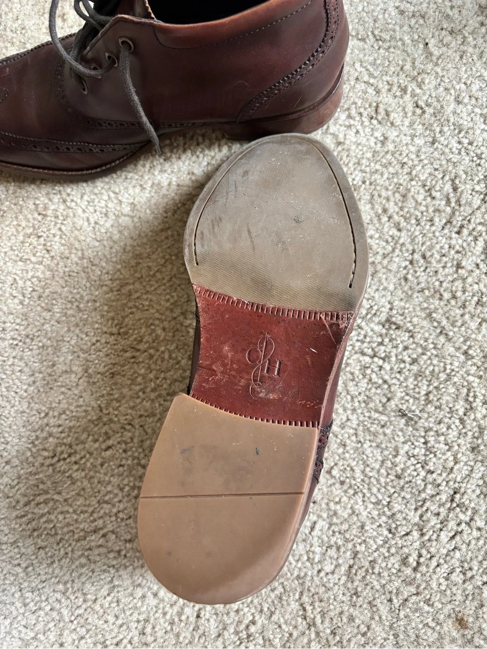 Cole Haan Brown Leather Brogue Chukka Boots
